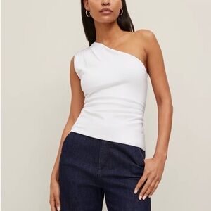 NWT Ann Taylor One-Shoulder White Women's Top